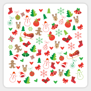 Winter Holiday Christmas and happy New Year Symbols Sticker